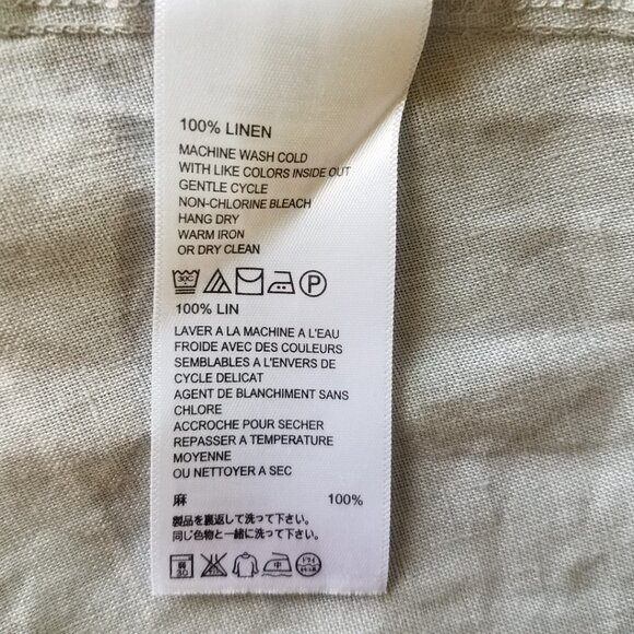 Tommy Bahama Sun Dress~Hi-Lo Midi~Shimmer Silver-Gray Linen~Elastic Fit~M NEW - Picture 6 of 6